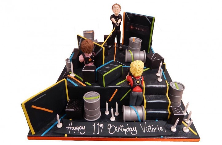 Laser Quest Cake with Figures